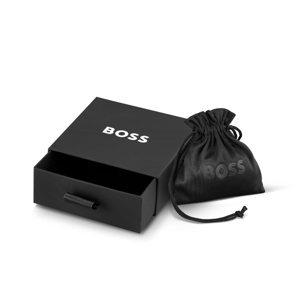 BOSS Alen Black IP Steel Mesh Bracelet