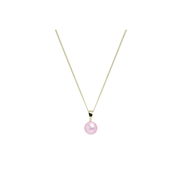 9ct Yellow Gold Pink Cultured Pearl Stud Earrings & Pendant Set