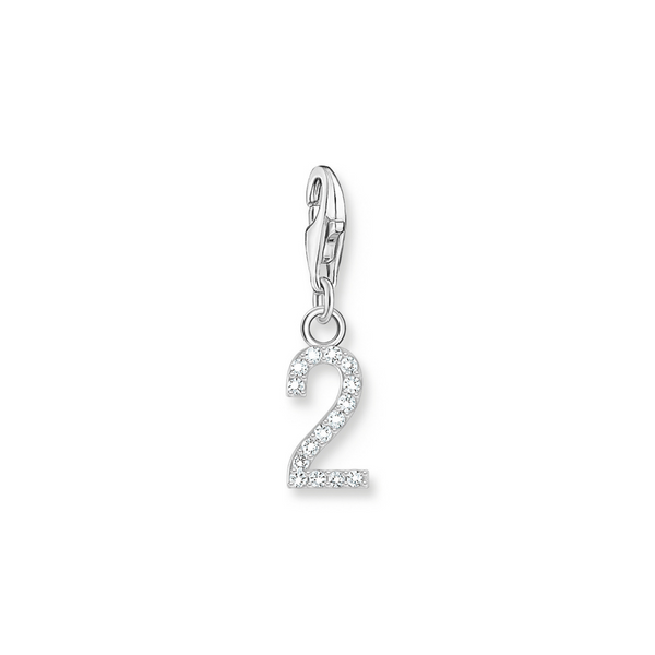 Thomas Sabo Zirconia Number 2 Silver Charm 