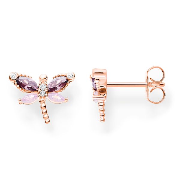 Thomas Sabo Rose Gold Plated Dragonfly Stud Earrings Peter Jackson the Jeweller