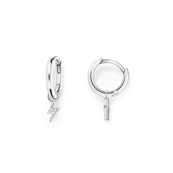 Thomas Sabo Silver Stone Set Flash Hoop Earrings