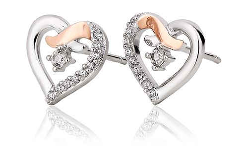 Clogau Kiss Heart Cubic Zirconia Earrings