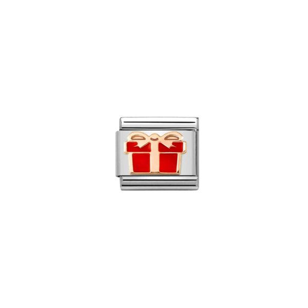 Nomination Composable Classic Link Red Gift Box In Rose Gold
