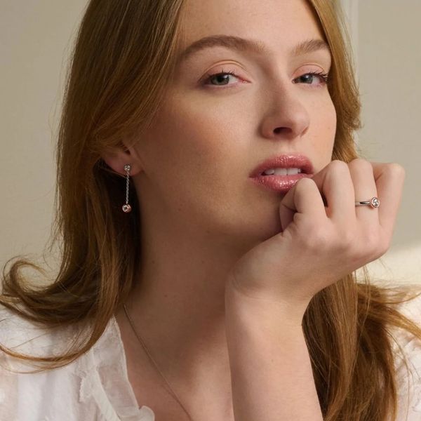 Clogau Celebration Sterling Silver Drop Chain Topaz Earrings 