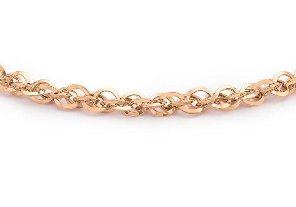 9ct Rose Gold 7.5'' Diamond Cut Prince of Wales Ladies Bracelet