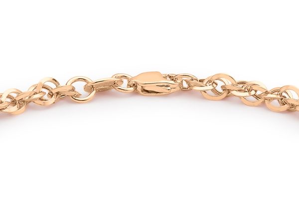 9ct Rose Gold 7.5'' Diamond Cut Prince of Wales Ladies Bracelet