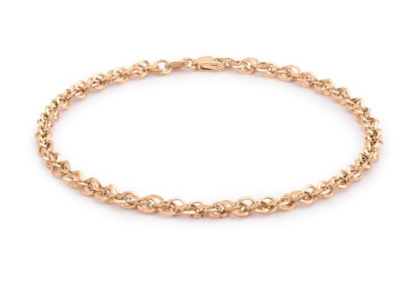 9ct Rose Gold 7.5'' Diamond Cut Prince of Wales Ladies Bracelet