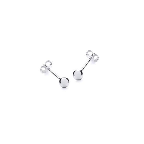 9ct White Gold 4mm Ball Studs
