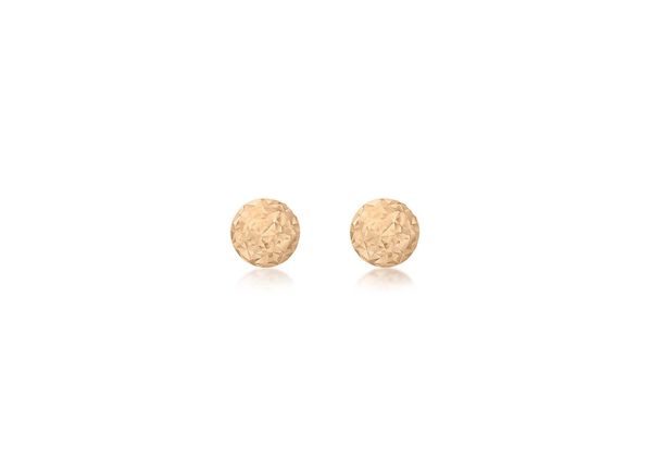 9ct Rose Gold 5mm Diamond Cut Ball Stud Earrings