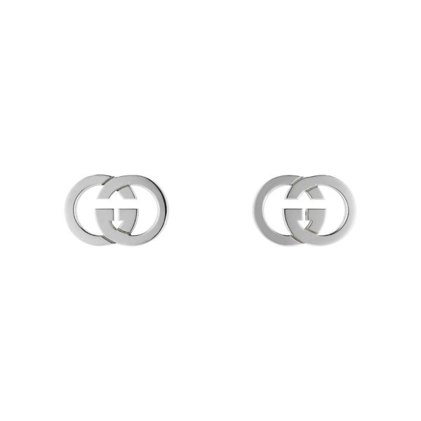 Gucci Interlocking Silver Stud Earrings