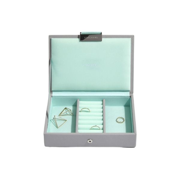 Stackers Dove Grey & Mint Mini Jewellery Box Lid