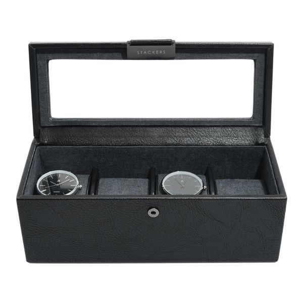 Stackers Black 4 Piece Watch Box