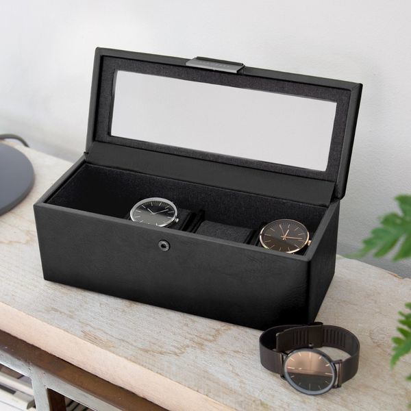 Stackers Black 4 Piece Watch Box