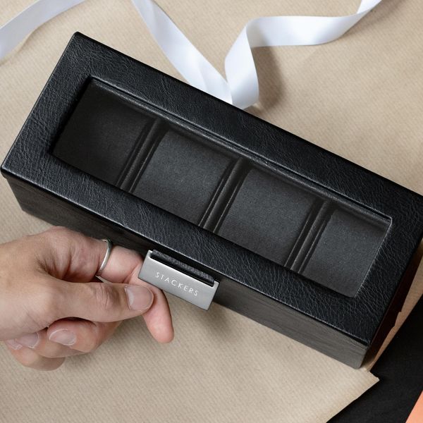 Stackers Black 4 Piece Watch Box