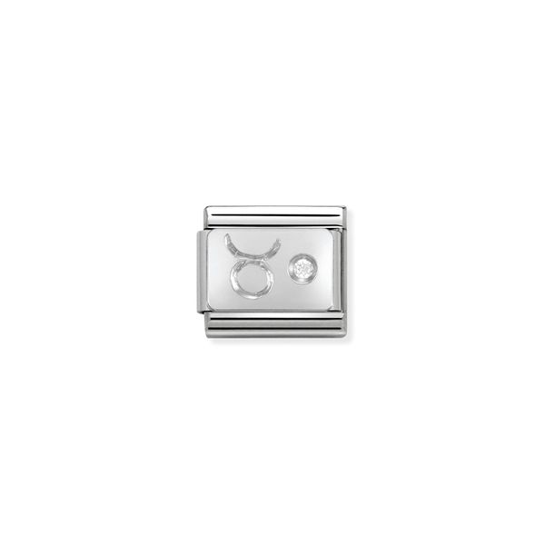 Nomination Composable Classic Link Stone Set Taurus In Sterling Silver