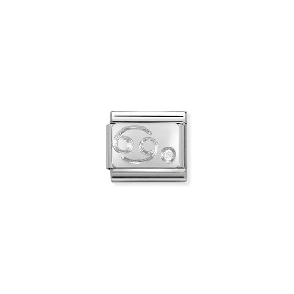 Nomination Composable Classic Link Stone Set Cancer In Sterling Silver