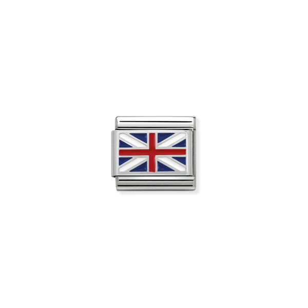 Nomination Composable Classic Link Great Britain Flag In Sterling Silver