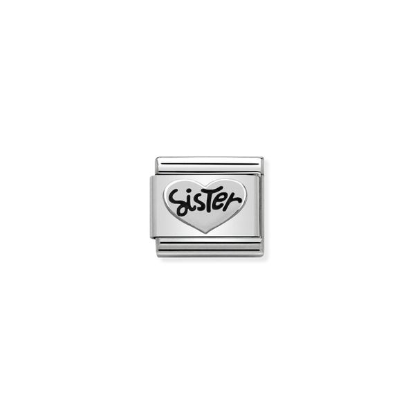 Nomination Composable Classic Link Sister Heart In Sterling Silver 