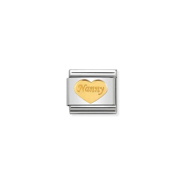 Nomination Composable Classic Link With Gold Nanny Heart