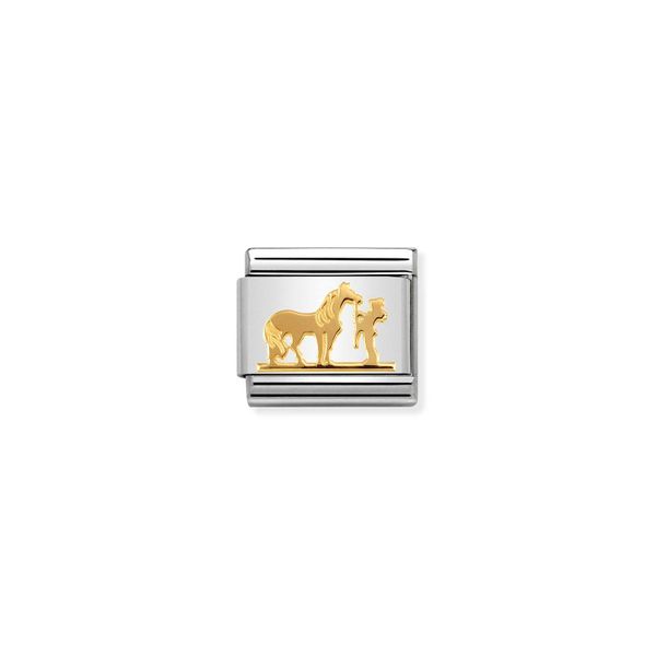Nomination Composable Classic Link Horse With Rider In Bonded Gold