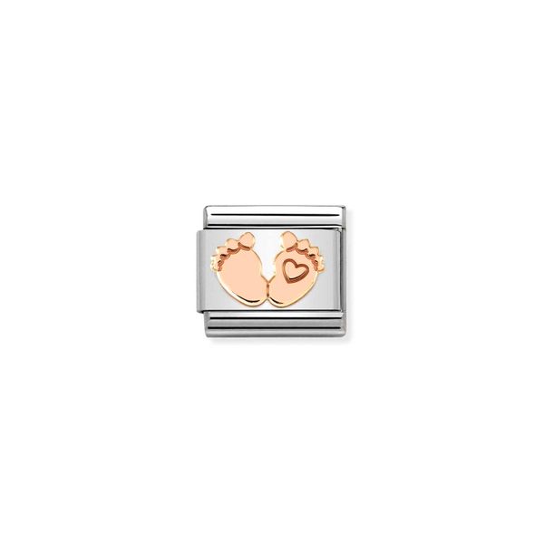 Nomination Composable Classic Link Baby Feet In Rose Gold