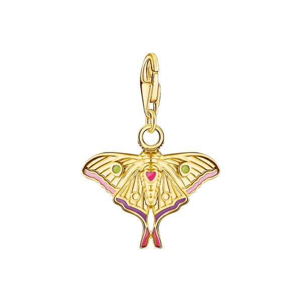 Thomas Sabo Gold Plated Colorful Moth Charm 