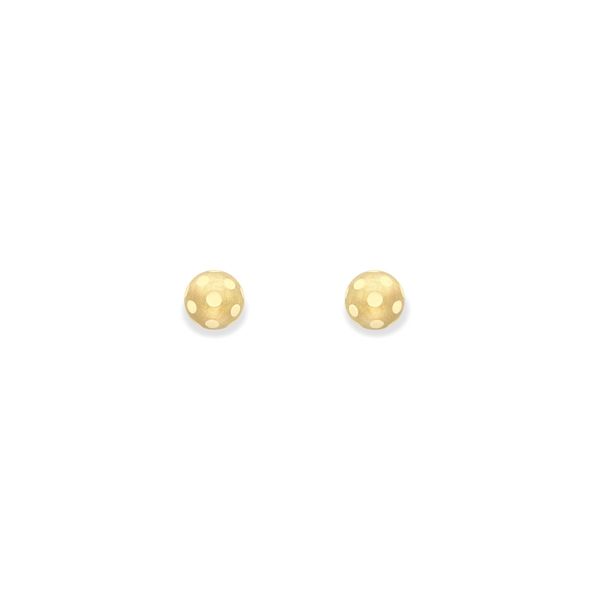 9ct Gold 6mm Matt & Polished Ball Stud Earrings 