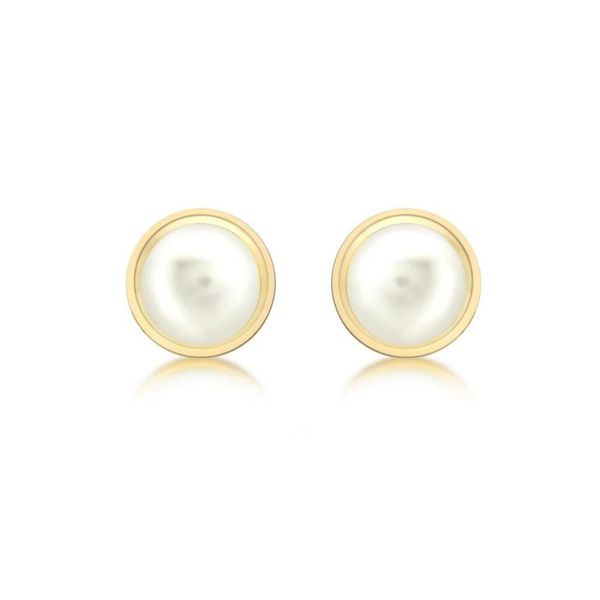 9ct Gold 7mm Freshwater Pearl 8mm Stud Earrings Peter Jackson