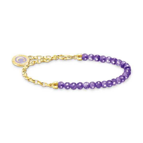 Thomas Sabo Charmista Violet Beads Gold Plated Bracelet