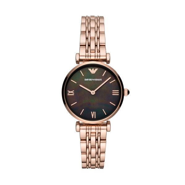 emporio armani black and gold watch