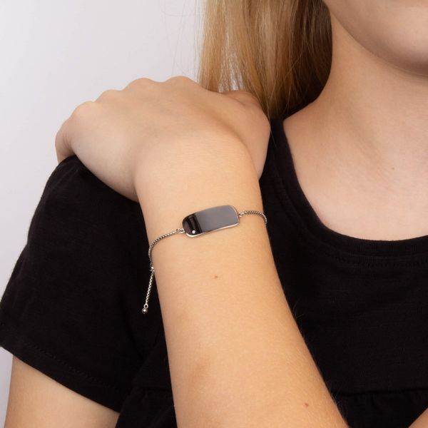 D for Diamond Forever Expandable Silver Bracelet