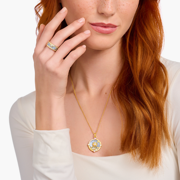 Thomas Sabo Blue Cosmic Enamel Gold Ring 