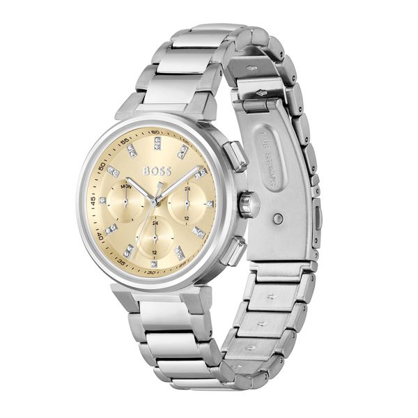 Boss One 38mm Champagne Dial Quartz Bracelet Chronograph Watch