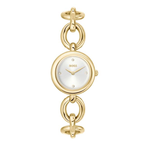 BOSS Live 28mm Silver Dial Gold-Tone Quartz Bracelet Watch