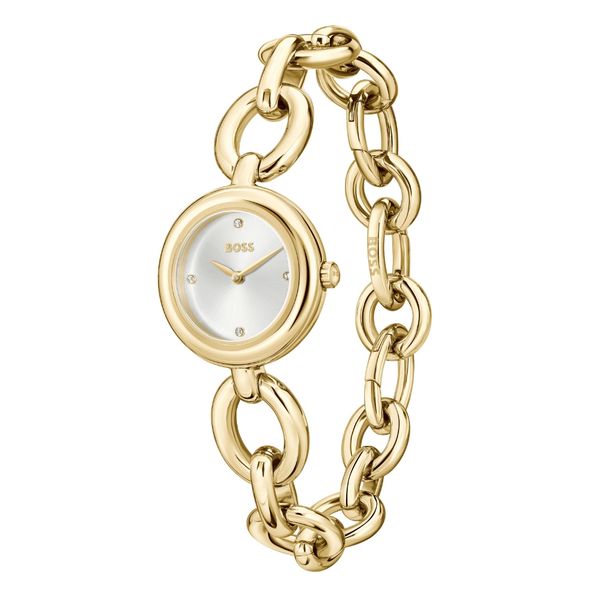 BOSS Live 28mm Silver Dial Gold-Tone Quartz Bracelet Watch