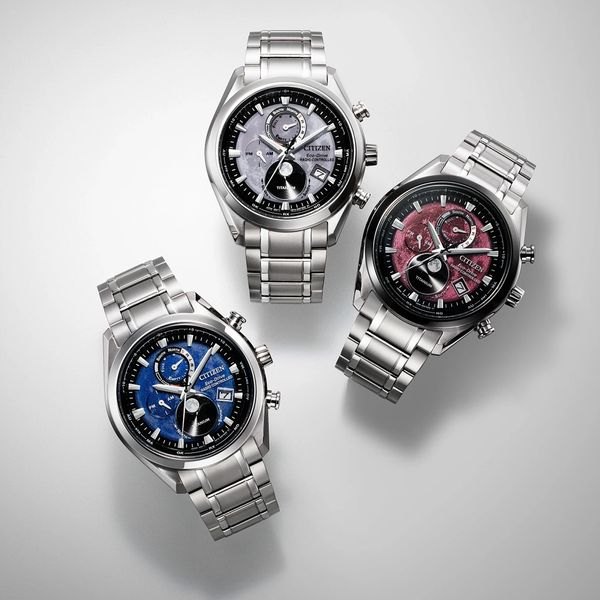 ヒトヨニ Tsuki-Yomi' Radio-Controlled Moon Phase Green Dial Men's