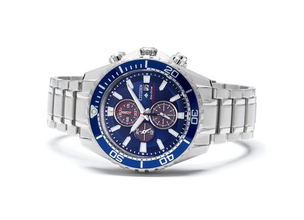 Citizen Promaster Diver 45mm Black and Blue Chronograph Watch 