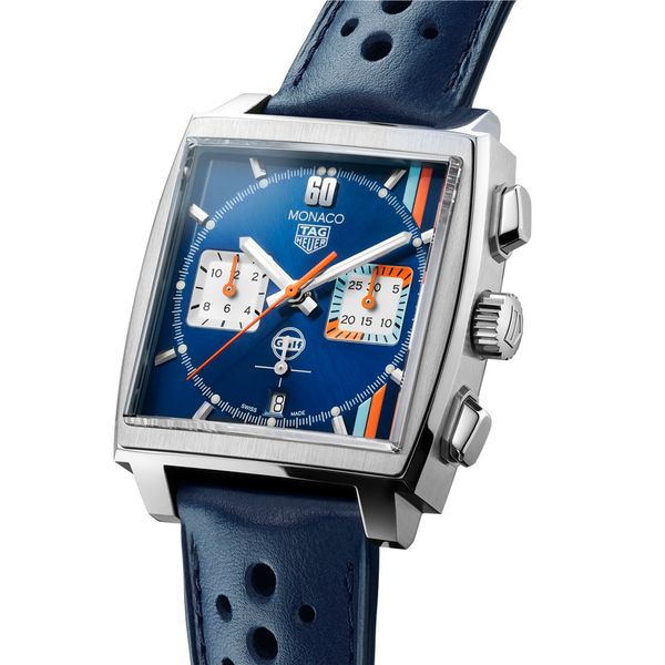 Tag heuer leather strap watch top
