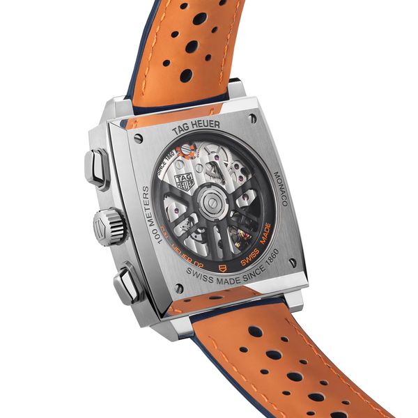 TAG Heuer Monaco Gulf Calibre Heuer 02 Lather Strap Watch Peter