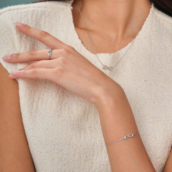 Clogau Tree Of Life Infinity White Topaz Silver Ring 