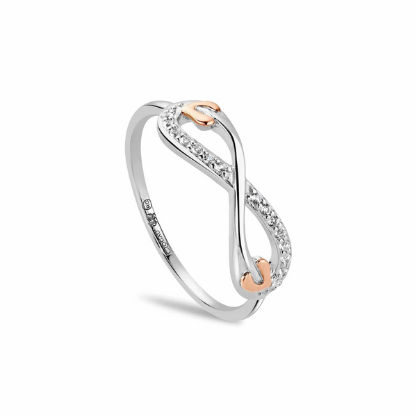 Clogau Tree Of Life Infinity White Topaz Silver Ring 