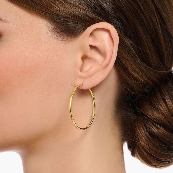 Thomas Sabo 40mm Gold Plated Slim Hoop Earrings 