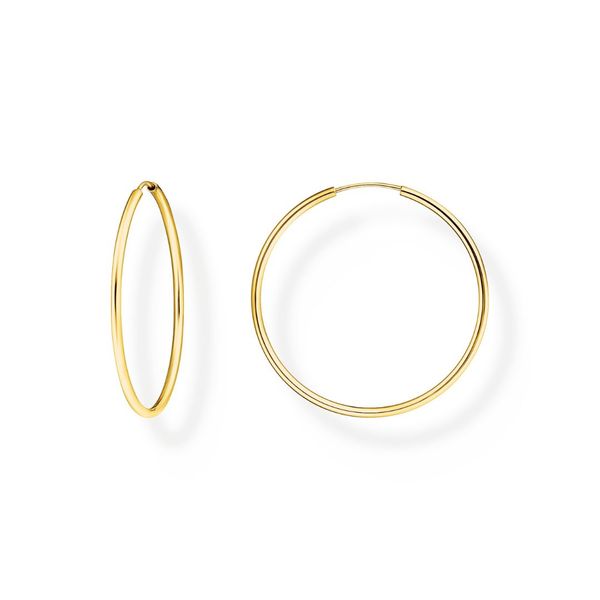 Thomas Sabo 40mm Gold Plated Slim Hoop Earrings 