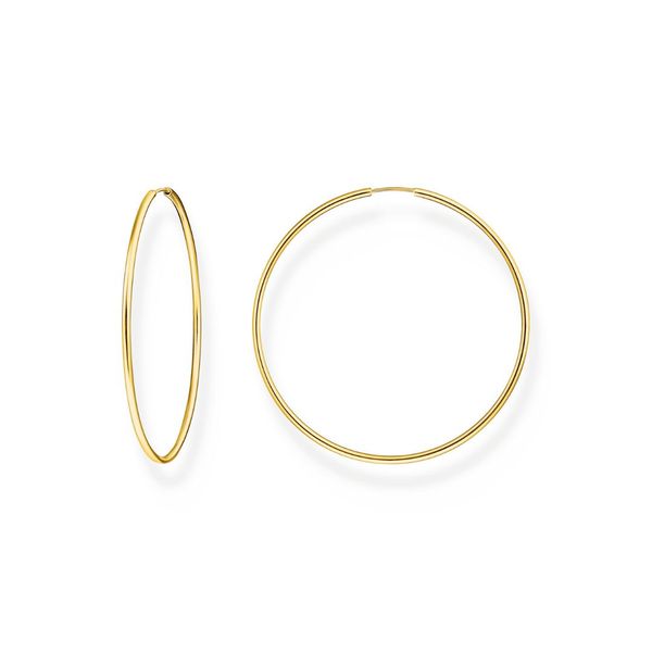 Thomas Sabo 60mm Gold Plated Slim Hoop Earrings 