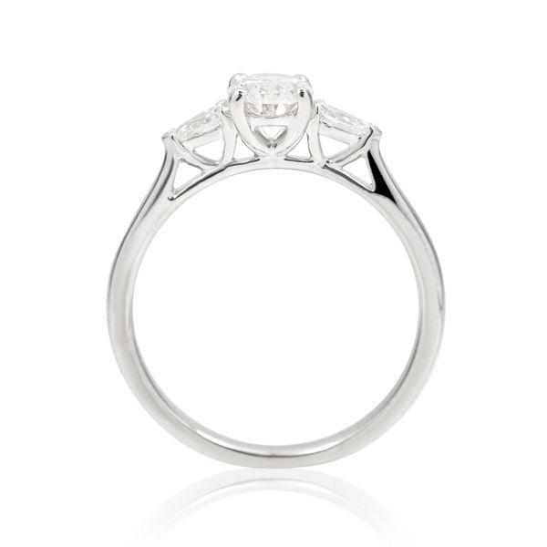 Platinum 0.72 & 0.21ct Oval & Pear Diamond Trilogy Ring