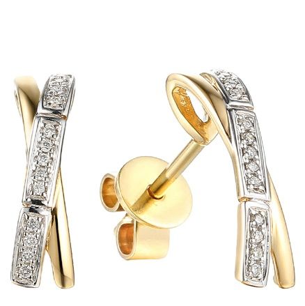 Ladies 9ct Two Colour Kiss Diamond Pendant and Earring Set