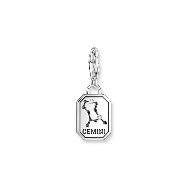 Thomas Sabo Zirconia Gemini Zodiac Sign Silver Charm 