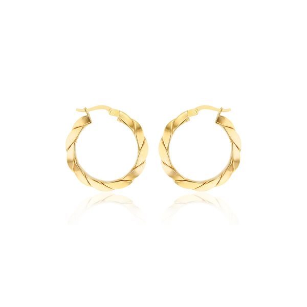 9ct Gold Twisted Creole Hoop Earring |Peter Jackson