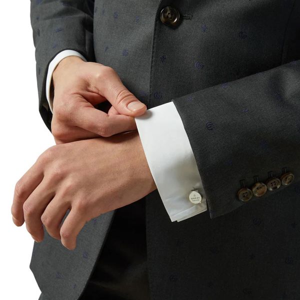 Gucci Trademark Hexagon Silver Cufflinks