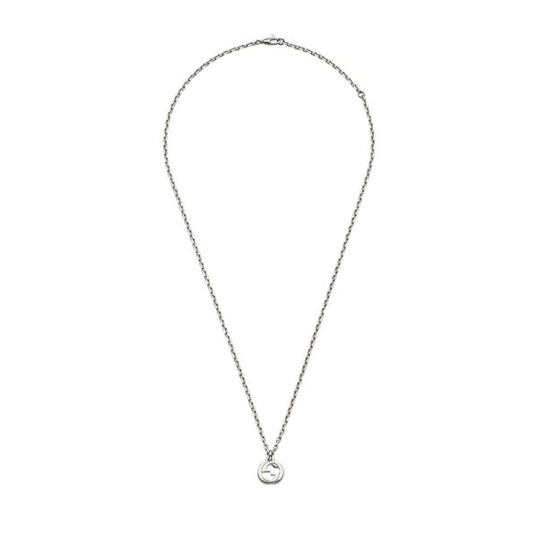 Gucci Interlocking Sterling Silver Chain Necklace 45-50cm